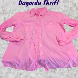 Woman's Small Gap The Fitted Boyfriend Shirt Pink/Raspberry